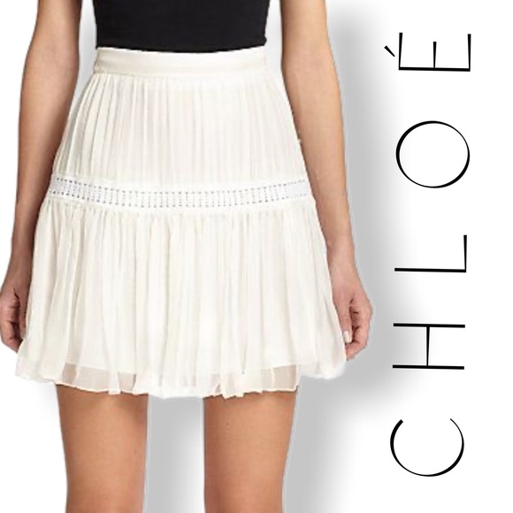 Chloe Dresses & Skirts - Chloé Silk Crepon Mini Skirt